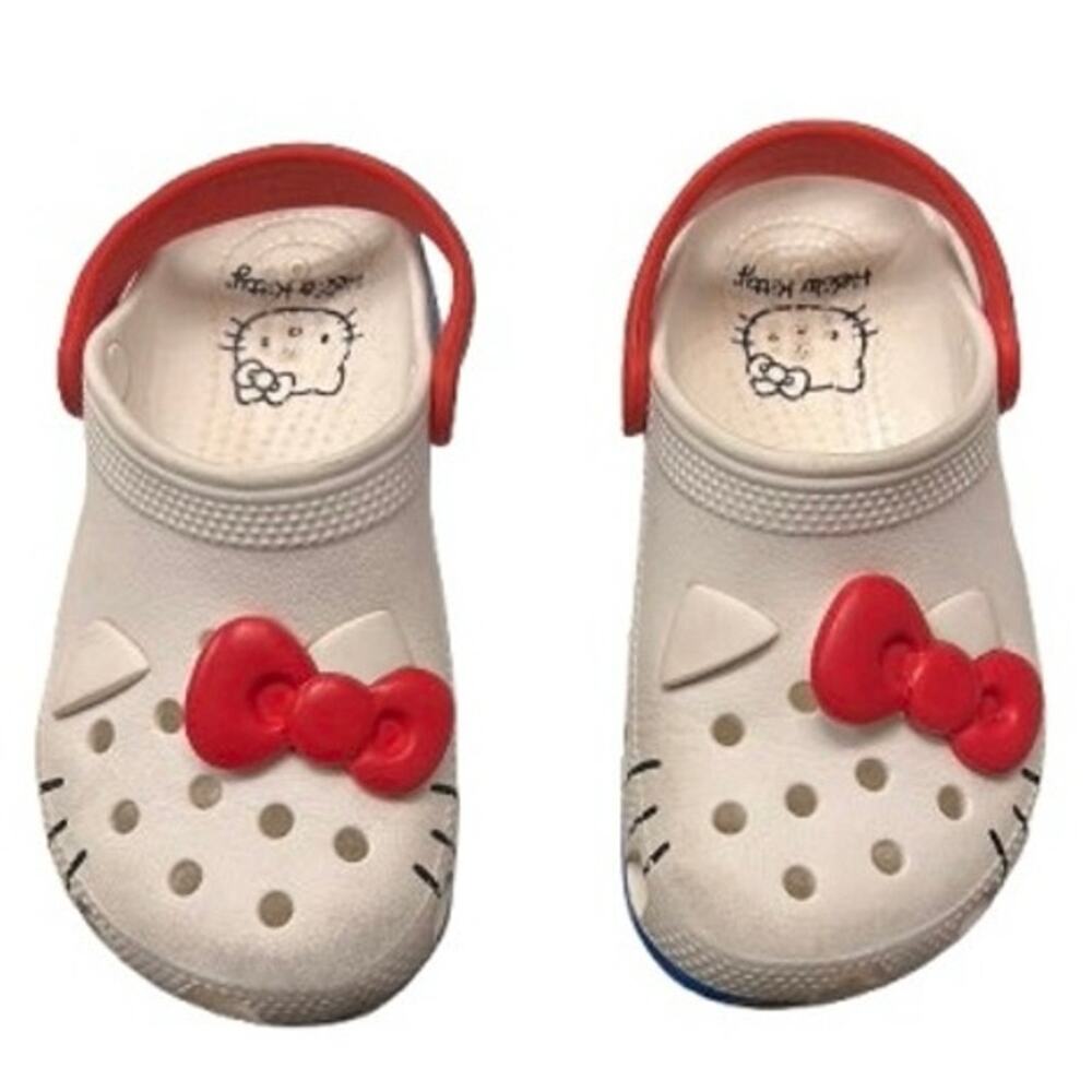 Crocs Kids Classic Hello Kitty Clogs White Red Bow - Kids 12